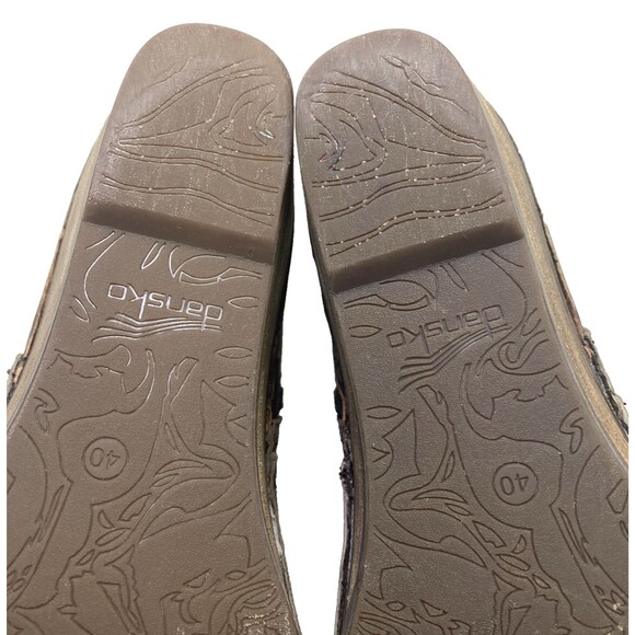 Dansko Womens 9 Suede Leather Side Zip Ankle Wedge Boots Brown - Picture 6 of 16